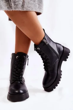 Sale Boto Klasyczne Ocieplane Botki Czarne Romy