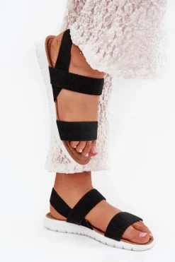 Damskie Boto Klasyczne Sandały Damskie Wsuwane Czarne Felira