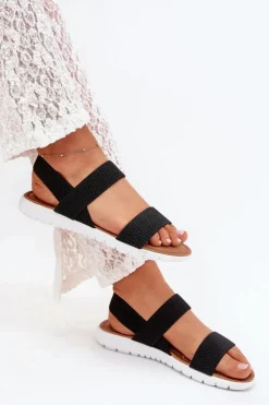 Damskie Boto Klasyczne Sandały Damskie Wsuwane Czarne Felira