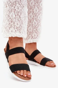 Damskie Boto Klasyczne Sandały Damskie Wsuwane Czarne Felira