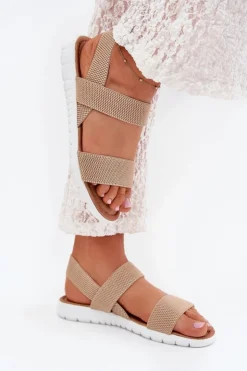 Boto Sandały Płaskie*Klasyczne Sandały Damskie Wsuwane Beżowe Felira