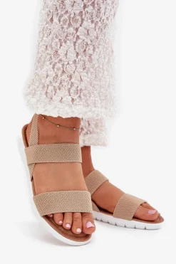 Boto Sandały Płaskie*Klasyczne Sandały Damskie Wsuwane Beżowe Felira