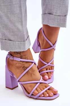 Damskie Boto Klasyczne Sandały Na Obcasie Fioletowe Lucetta