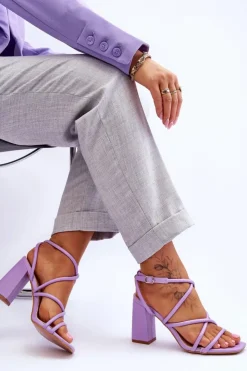 Damskie Boto Klasyczne Sandały Na Obcasie Fioletowe Lucetta