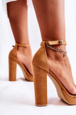 Boto Sandały Na Obcasie*Klasyczne Sandały Na Wysokim Obcasie Camel Baleira