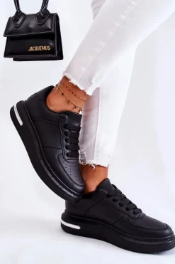 New Boto Klasyczne Skórzane Buty Sportowe Czarne Jennys