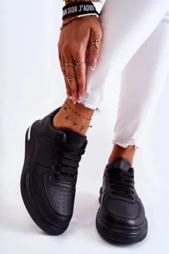 New Boto Klasyczne Skórzane Buty Sportowe Czarne Jennys