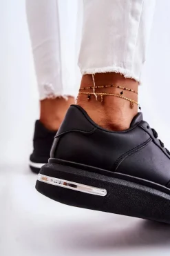 New Boto Klasyczne Skórzane Buty Sportowe Czarne Jennys