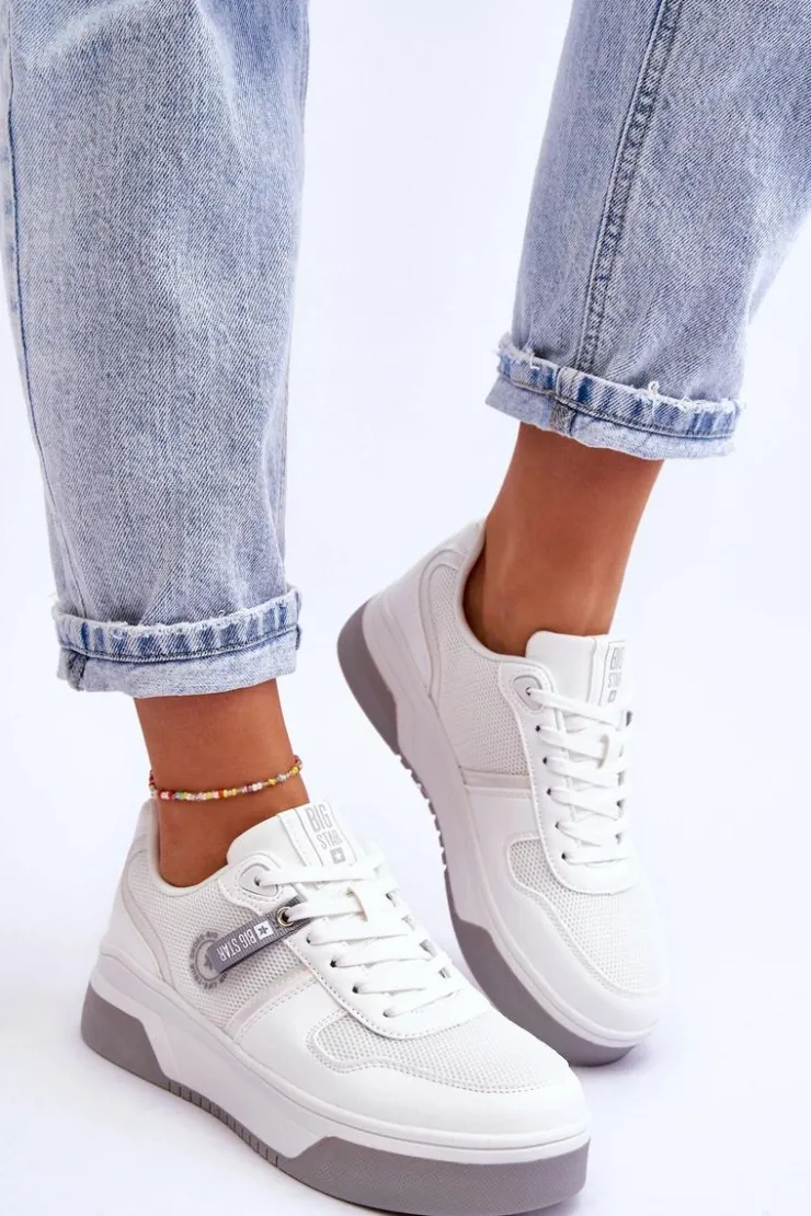 Big Star Shoes Klasyczne Sneakersy Memory Foam System Big Star LL274A024 Białe