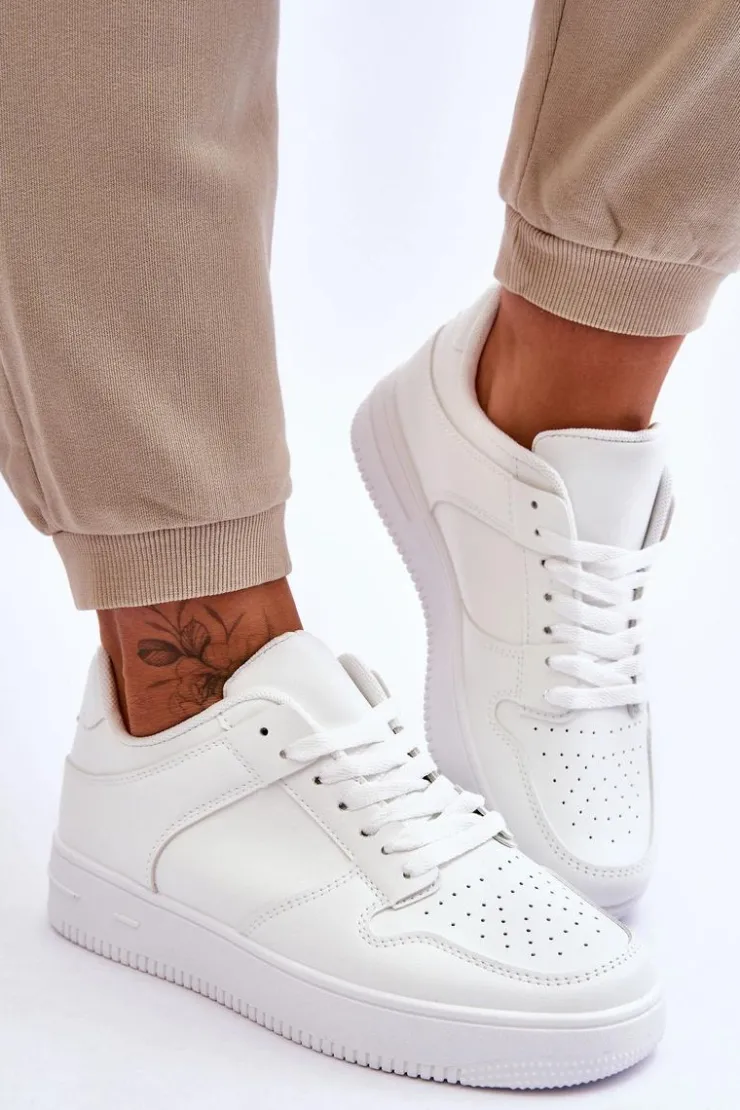 Damskie Boto Klasyczne Sportowe Buty Na Platformie Białe Larena