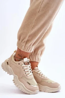 Online Boto Klasyczne Sportowe Buty Na Platformie Beżowe Need It