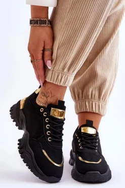 Damskie Boto Klasyczne Sportowe Buty Na Platformie Czarne Need It