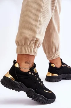 Damskie Boto Klasyczne Sportowe Buty Na Platformie Czarne Need It