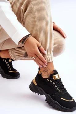 Damskie Boto Klasyczne Sportowe Buty Na Platformie Czarne Need It