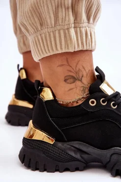 Damskie Boto Klasyczne Sportowe Buty Na Platformie Czarne Need It