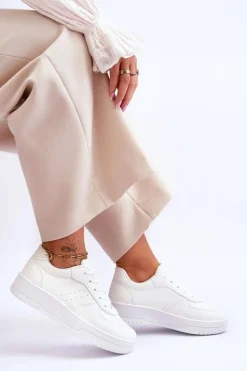 Damskie Boto Klasyczne Sportowe Buty Na Platformie Białe Feel It