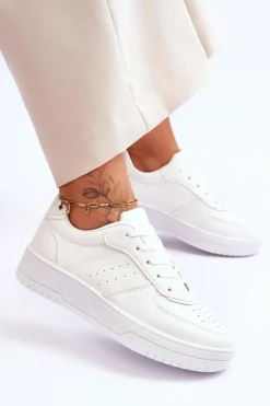 Damskie Boto Klasyczne Sportowe Buty Na Platformie Białe Feel It
