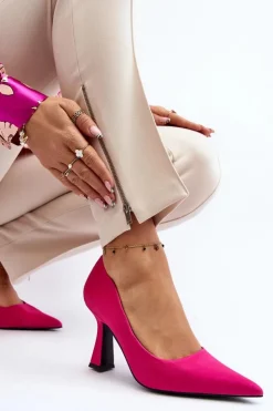 Boto Czółenka Klasyczne*Klasyczne Szpilki W Szpic Fuksja Delimena