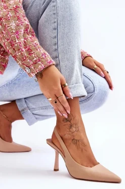 Best Boto Klasyczne Szpilki W Szpic Beżowe Whitley