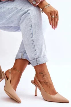 Best Boto Klasyczne Szpilki W Szpic Beżowe Whitley