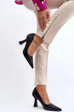 Damskie Boto Klasyczne Szpilki W Szpic Czarne Delimena