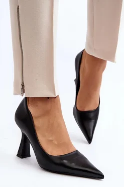 Damskie Boto Klasyczne Szpilki W Szpic Czarne Delimena