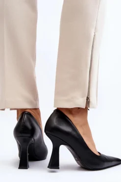 Damskie Boto Klasyczne Szpilki W Szpic Czarne Delimena