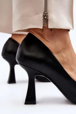 Damskie Boto Klasyczne Szpilki W Szpic Czarne Delimena