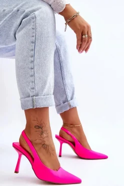 Damskie Boto Klasyczne Szpilki W Szpic Neonowy Róż Whitley