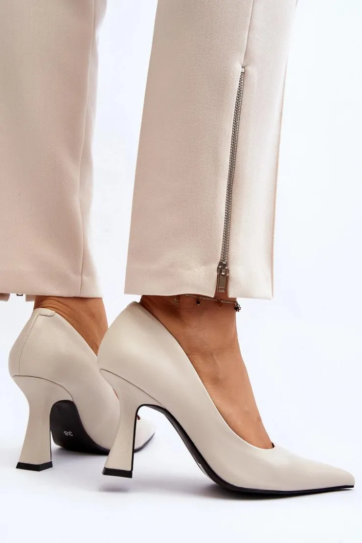 Online Boto Klasyczne Szpilki W Szpic Jasnobeżowe Delimena