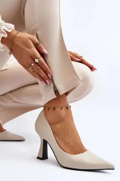 Online Boto Klasyczne Szpilki W Szpic Jasnobeżowe Delimena