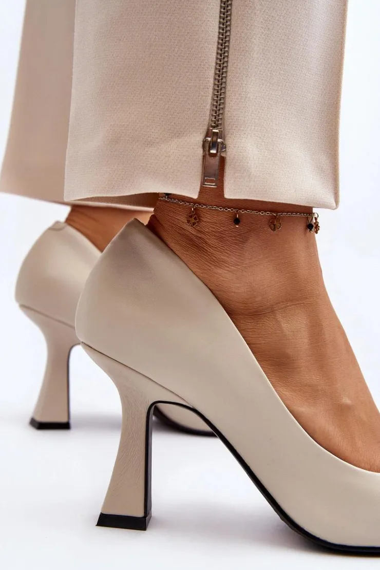 Online Boto Klasyczne Szpilki W Szpic Jasnobeżowe Delimena