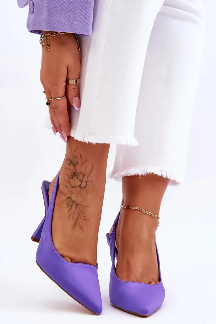 Boto Klasyczne Szpilki W Szpic Fioletowe Whitley