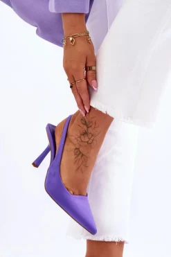 Boto Klasyczne Szpilki W Szpic Fioletowe Whitley