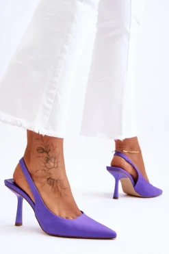 Boto Klasyczne Szpilki W Szpic Fioletowe Whitley