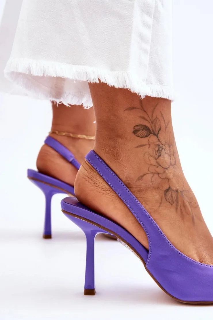 Boto Klasyczne Szpilki W Szpic Fioletowe Whitley