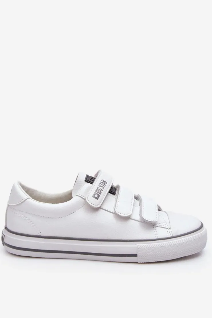 Damskie Big Star Shoes Klasyczne Tenisówki Na Rzepy Big Star LL274A205 Białe