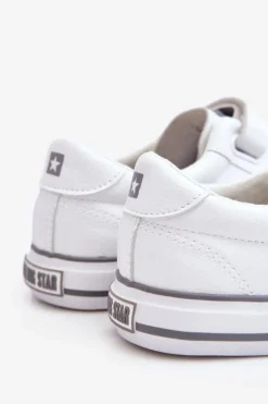 Damskie Big Star Shoes Klasyczne Tenisówki Na Rzepy Big Star LL274A205 Białe