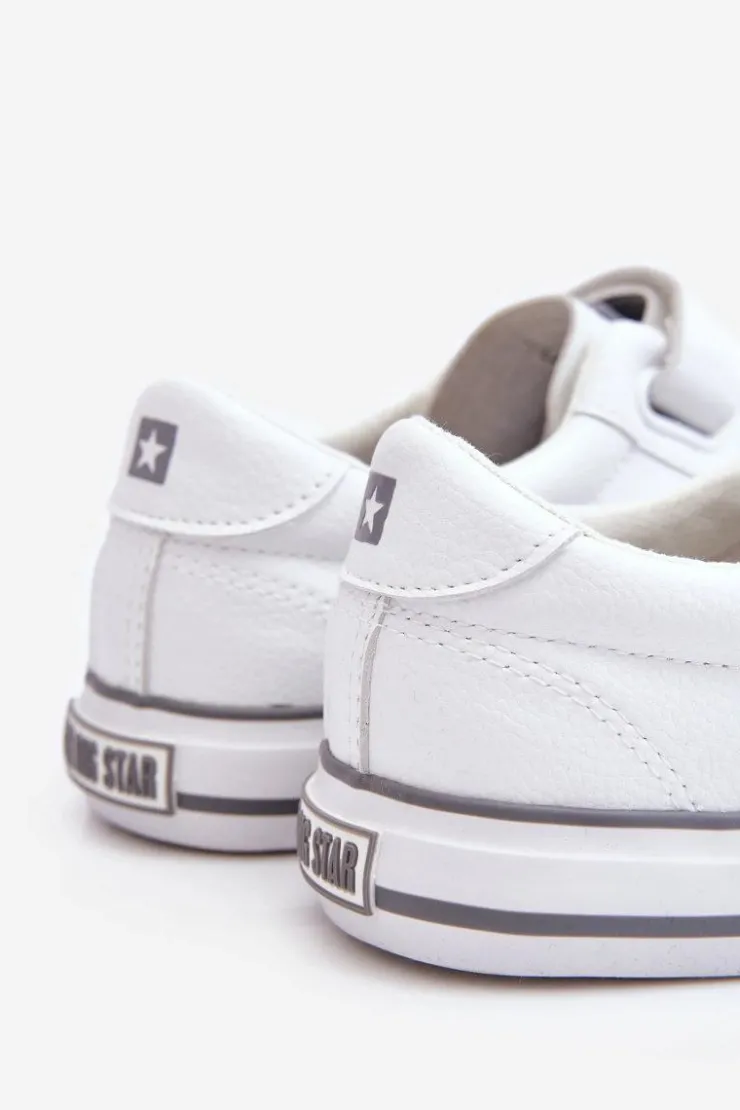 Damskie Big Star Shoes Klasyczne Tenisówki Na Rzepy Big Star LL274A205 Białe