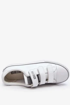 Damskie Big Star Shoes Klasyczne Tenisówki Na Rzepy Big Star LL274A205 Białe