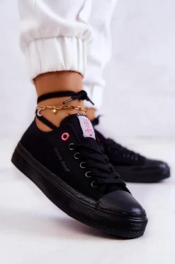 Damskie Cross Jeans Klasyczne Trampki JJ2R4019C Czarne