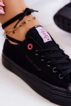 Damskie Cross Jeans Klasyczne Trampki JJ2R4019C Czarne