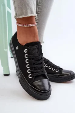 Outlet Big Star Shoes Klasyczne Trampki Damskie Big Star NN274284 Czarne