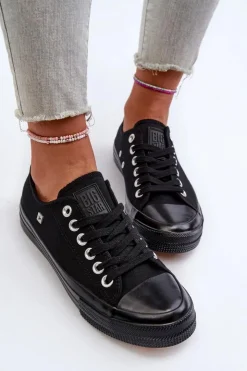 Outlet Big Star Shoes Klasyczne Trampki Damskie Big Star NN274284 Czarne