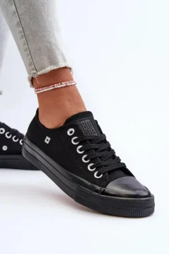 Outlet Big Star Shoes Klasyczne Trampki Damskie Big Star NN274284 Czarne