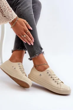 Damskie Big Star Shoes Klasyczne Trampki Damskie Big Star NN274286 Beżowe