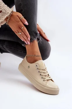 Damskie Big Star Shoes Klasyczne Trampki Damskie Big Star NN274286 Beżowe