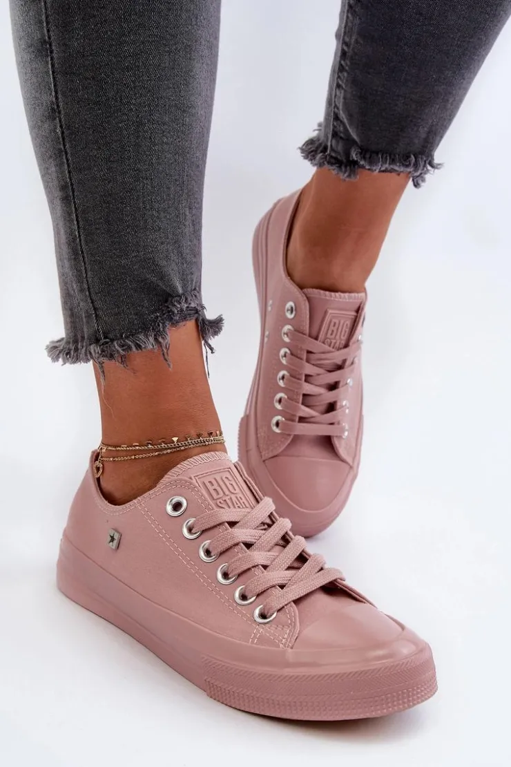 Big Star Shoes Trampki Damskie Big Star|Trampki Damskie Niskie*Klasyczne Trampki Damskie Big Star NN274291 Różowe Różowy