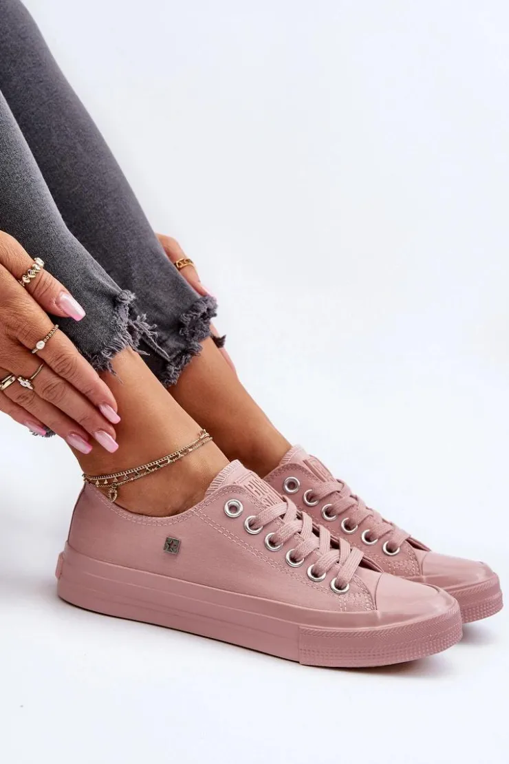 Big Star Shoes Trampki Damskie Big Star|Trampki Damskie Niskie*Klasyczne Trampki Damskie Big Star NN274291 Różowe Różowy