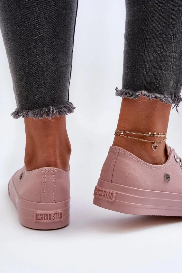 Big Star Shoes Trampki Damskie Big Star|Trampki Damskie Niskie*Klasyczne Trampki Damskie Big Star NN274291 Różowe Różowy
